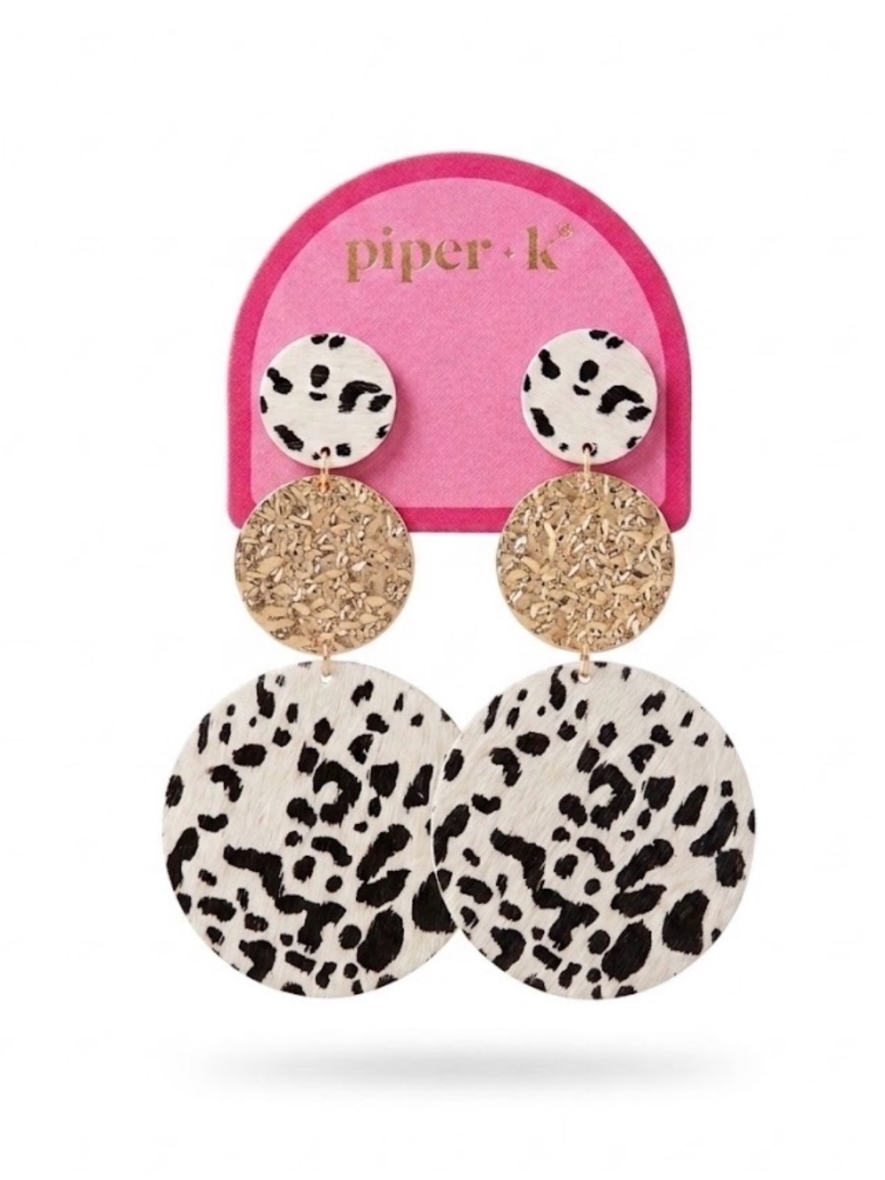NWT ⚜️🖤⚜️ Piper K Animal print Tiered Drop Earrings